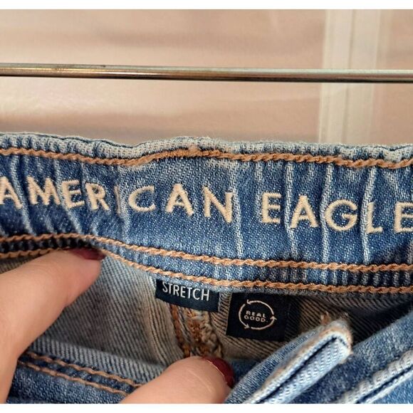 American Eagle Women's Plus Size Dreamy Drape Stretch Denim Easy Shortie size 14 - Picture 4 of 7